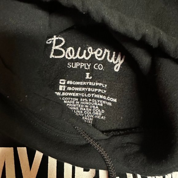 Bowery Mens Black Datdreamer Long Sleeve Pockets Pullover Hoodie Size Large - Picture 3 of 3